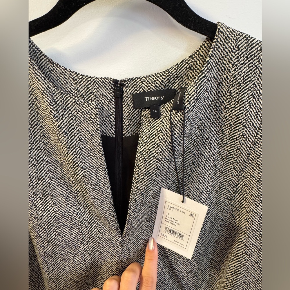 Theory Monochrome Herringbone Dress